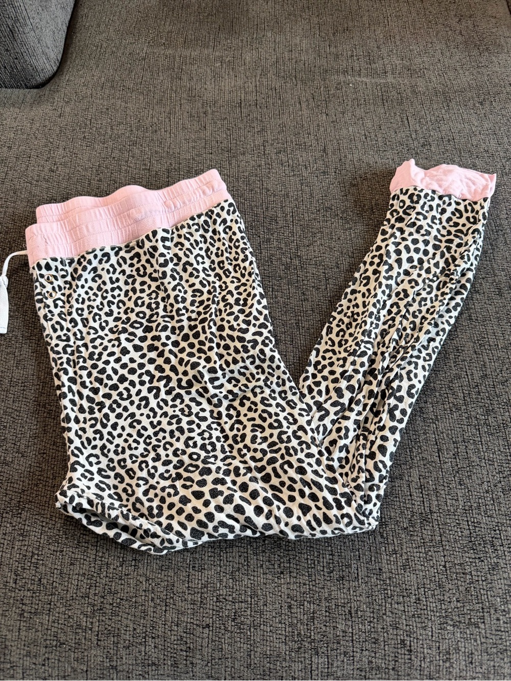 Little Sleepies Leopard Lounge Pants with Pink Waistband